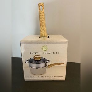 Earth Elements 2.5qt Sauce Pot with Steamer insert